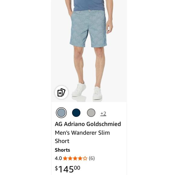 AG Adriano Goldschmied Men's Wanderer Slim Short- 33 - Picture 9 of 9